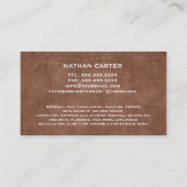 木工大工ジャック飛行機グランジブラウン 名刺 (裏面)