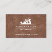 木工大工ジャック飛行機グランジブラウン 名刺 (正面)