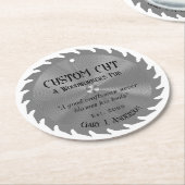 木工大工ソーブレードパブビール ラウンドペーパーコースター (アングル)