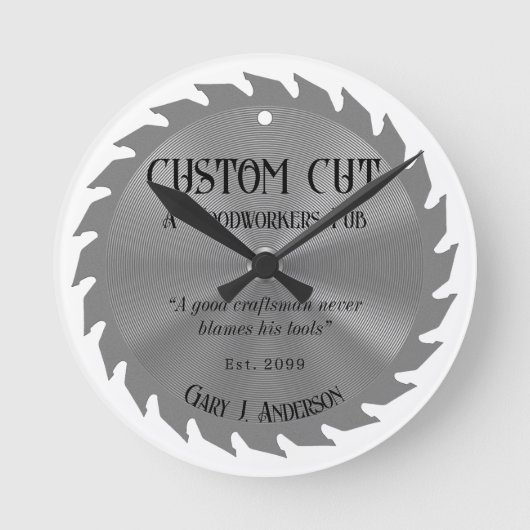 木工大工ソーブレードパブ壁時計 ラウンド壁時計 (正面)