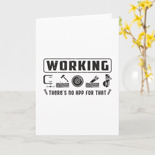 木工大工木工おもしろいギフトアイディア カード (黄色い花)