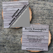 木工家具メーカーヴィンテージグレーウッドスラット スクエア名刺