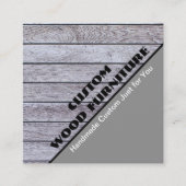 木工家具メーカーヴィンテージグレーウッドスラット スクエア名刺 (正面)