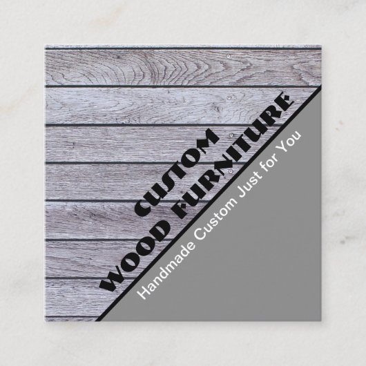 木工家具メーカーヴィンテージグレーウッドスラット スクエア名刺 (正面)