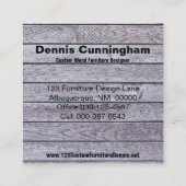 木工家具メーカーヴィンテージグレーウッドスラット スクエア名刺 (裏面)