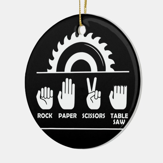 木工岩紙はさみ卓鋸 セラミックオーナメント (左)