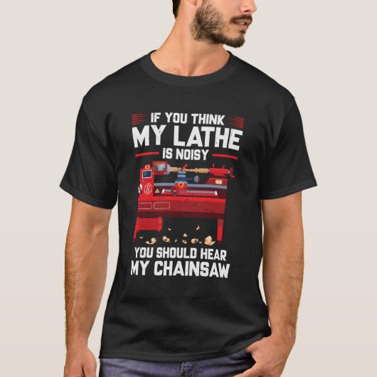 木工工具木旋削の木工の旋盤の彫を見る Tシャツ (正面)