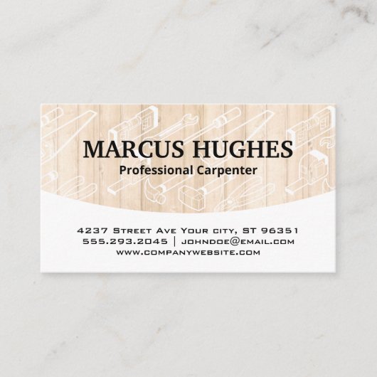 木工工具 | 硬質木材パネル 名刺 (正面)