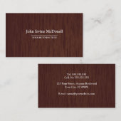 木工店 – ダークウッドの質感名刺 名刺 (正面/裏面)