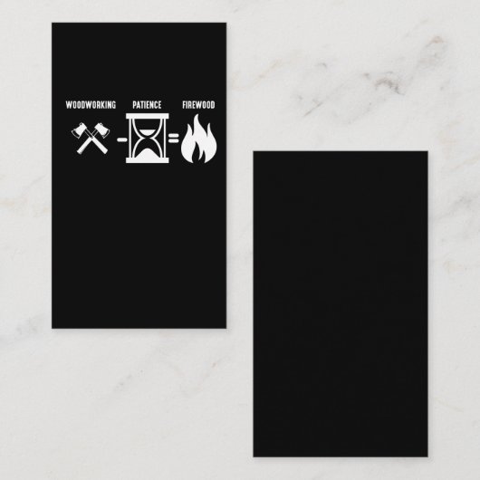 木工引用文木工おもしろいのジョーク薪 名刺 (正面/裏面)