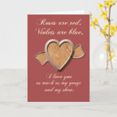 木工旋盤作業員に最適な木製ハートカードテンプレート カード (黄色い花)