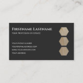 木工木工エレガント木板ダークグレー木製板六角形b 名刺 (裏面)