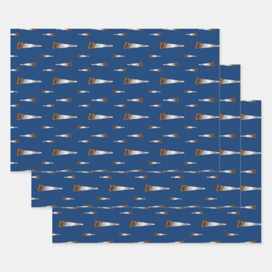 木工木工ソウパターン ラッピングペーパーシート (セット)