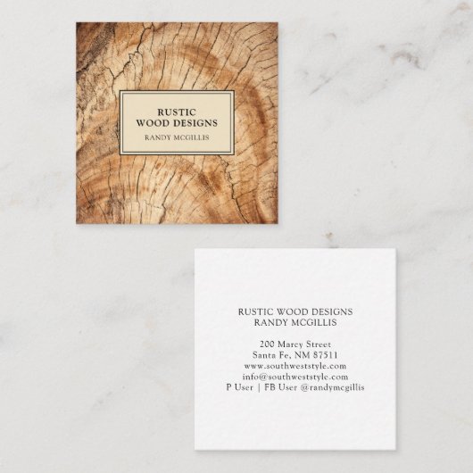 木工木目名刺 スクエア名刺 (正面/裏面)