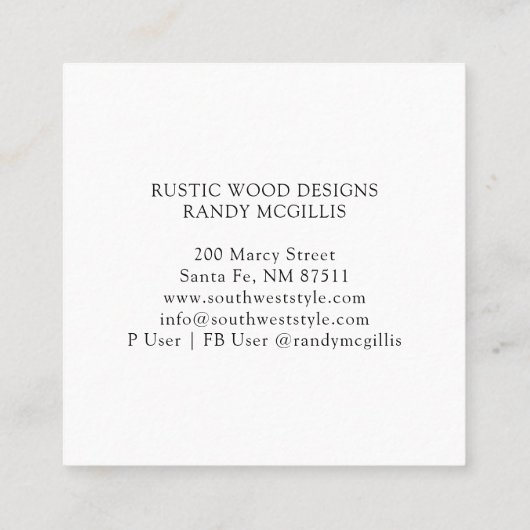 木工木目名刺 スクエア名刺 (裏面)