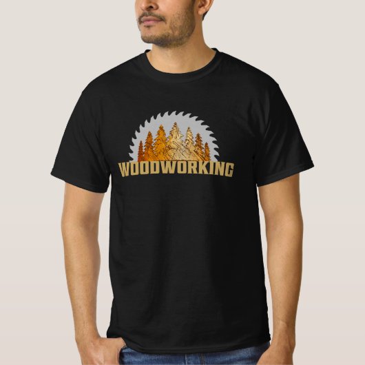木工森林鋸刃デザイン Tシャツ (正面)