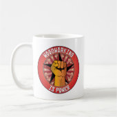 木工業は力です コーヒーマグカップ (左)