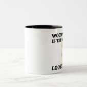 木工業は治療です ツートーンマグカップ (中央)