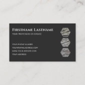 木工用エレガントダークグレー木製木製六角形 名刺 (裏面)