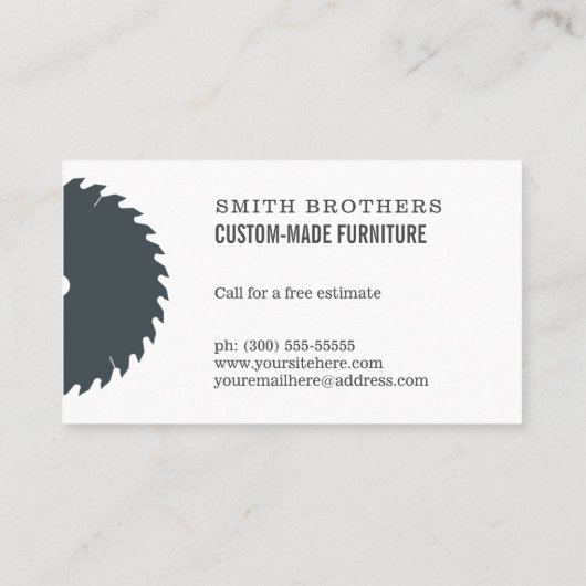 木工用カスタム家具名刺 名刺 (裏面)