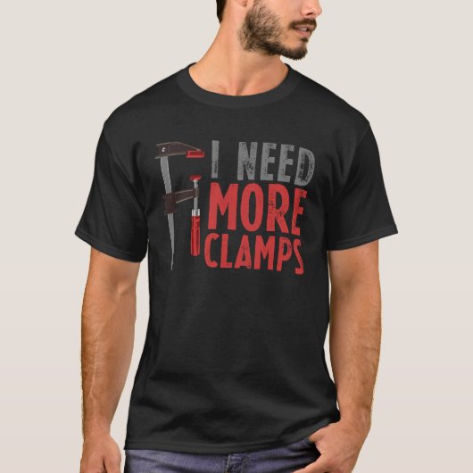 木工用クランプが欲しい 大工 Tシャツ (正面)