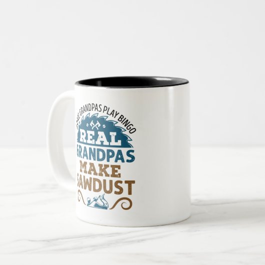 木工用グランドパ実在スグランパスがくずを作る ツートーンマグカップ (正面左)