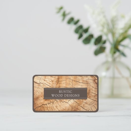 木工用木材名刺 名刺 (スタンド正面)