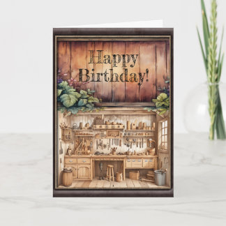 木工用誕生日カード カード