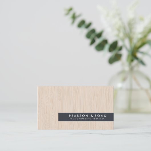 木工用軽い木の質感の名刺 名刺 (スタンド正面)