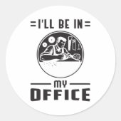 木工職人が木工大工の贈りおもしろい物を見た ラウンドシール (正面)