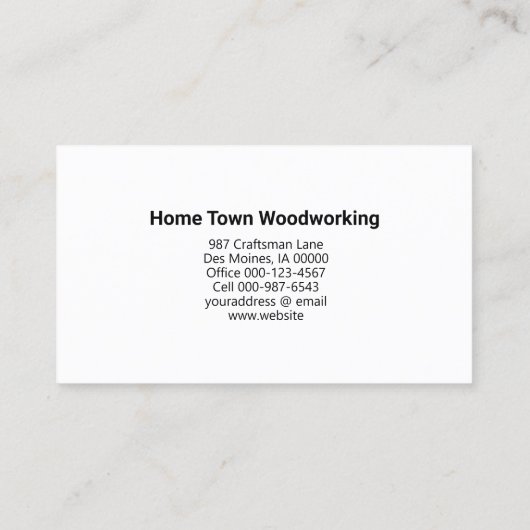 木工職人による木目の質感の仕上げ 名刺 (裏面)