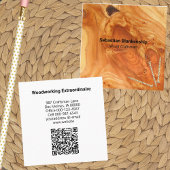 木工職人による木結び仕上げQRコード スクエア名刺