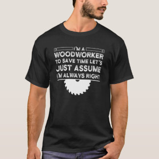 木工職人に時間を救与える Tシャツ