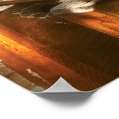 木工職人 – 古い旋盤 ポスター (角)