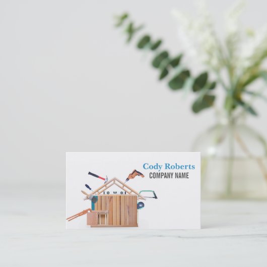 木工道具職人の大工 名刺 (スタンド正面)