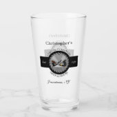 木工鋸刃飛行機飲み物用品ピントビール タンブラーグラス (裏面)