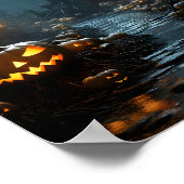 木幽霊のよく出るとカボチャが怖い家のまわりに屋 ポスター (角)