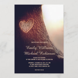 木彫りのハートが特徴的な、素朴でヴィンテージな結婚式 招待状