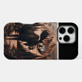 木彫りのヘラジカ iPhoneケース (裏面横)