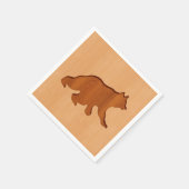 木彫りのベアーシルエットデザイン スタンダードカクテルナプキン (角)