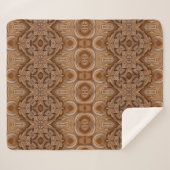 木彫りの壁の密集抽象的な、古代のアンティーク、 シェルパブランケット (正面(横))