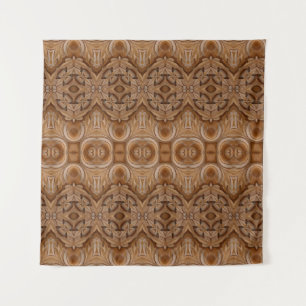 木彫りの壁の密集抽象的な、古代のアンティーク、 タペストリー