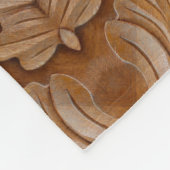 木彫りの壁の密集抽象的な、古代のアンティーク、 フリースブランケット (角)