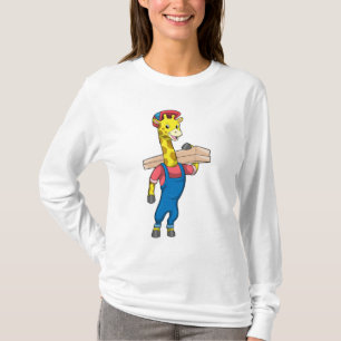木彫りの大工としてのキリン Tシャツ