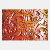 木彫りの木目の汚エレガントれ ラッピングペーパーシート (正面3)