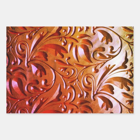 木彫りの木目の汚エレガントれ ラッピングペーパーシート (正面2)