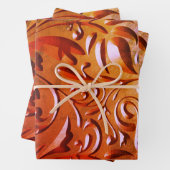 木彫りの木目の汚エレガントれ ラッピングペーパーシート (インサイチュ)