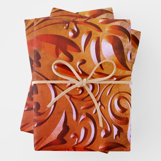 木彫りの木目の汚エレガントれ ラッピングペーパーシート (インサイチュ)