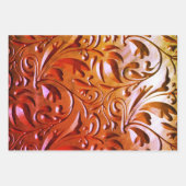 木彫りの木目の汚エレガントれ ラッピングペーパーシート (正面)