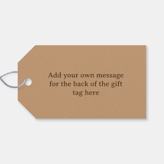 木彫りイニシャルとカスタムハート写真 ギフトタグ (裏面横)